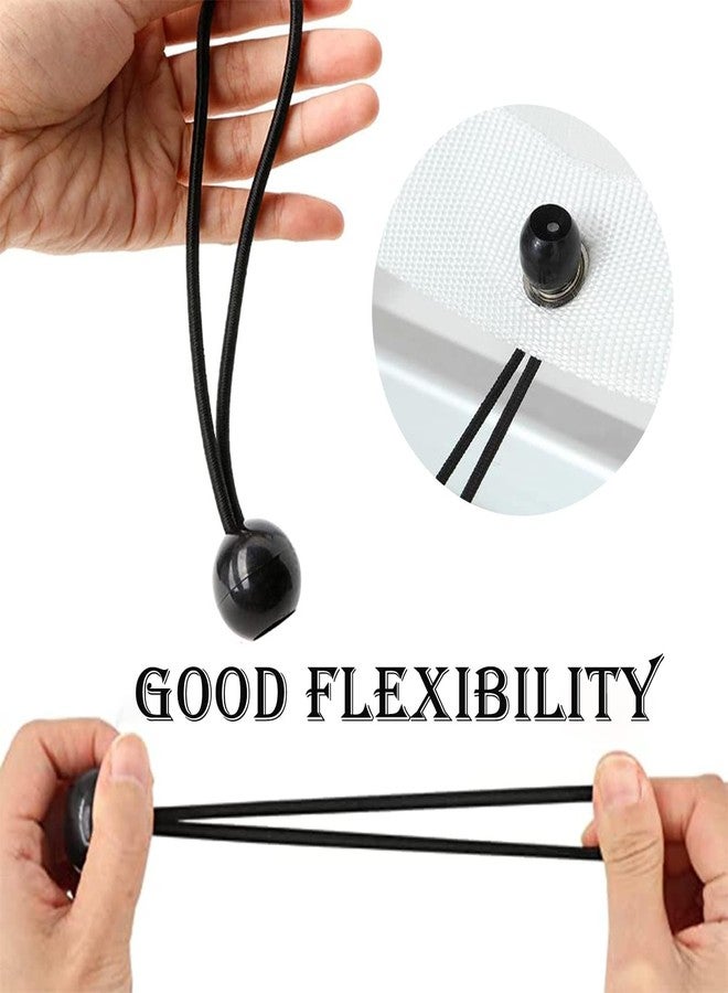 Pmeixcy 10pcs Black Tarpaulin Bungee Balls Flag Bungees Ball Bungee Ties Bungee Cord Balls Tent Elastic Loops Tarp Bungee Balls Tie Down Straps Elastic Ties with Balls for Tent Banner Flag Poles Tarpaulin - Image 3